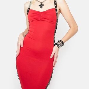 Red maxi dress